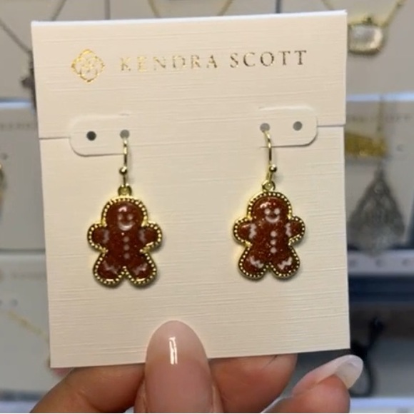 NEW KENDRA SCOTT women's gingerbread drop earrings in gold - Picture 4 of 7
